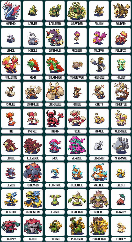 Monster Ranch monster designs, gallery section two